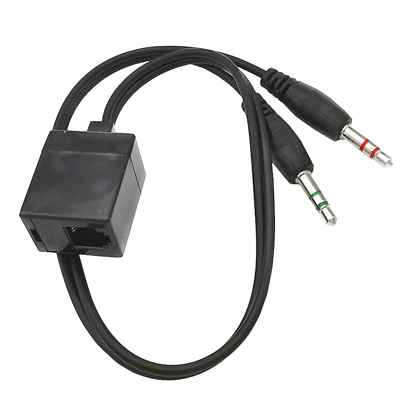 RJ9 to 3.5mm Telephone Adapter Cable RJ9 4P4C Female to 3.5mm Dual Male Headphone Splitter Cable Converter RJ9 to 3.5mm Telephone Adapter Cable RJ9 4P4C Female to 3.5mm Dual Male Headphone Splitter Cable Converter